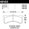 Hawk AP Racing 6 - Sierra/JFZ - Wilwood DTC-60 Race Brake Pads