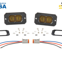 Diode Dynamics Stage Series 2 In LED Pod Pro - Yellow Fog Flush ABL (Pair)