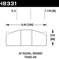 Hawk DTC-80 AP Racing/Brembo 30mm Race Brake Pads