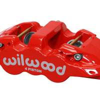 Wilwood Caliper-Aero4-L/H - Red 1.88/1.62in Pistons 1.25in Disc