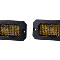 Diode Dynamics Stage Series 2 In LED Pod Sport - Yellow Flood Flush ABL (Pair)