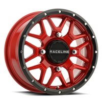 Raceline A94R Krank 14x7in / 4x110 BP / 10mm Offset / 83.8mm Bore - Red & Black Lip Wheel