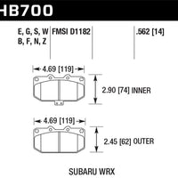 Hawk 06-07 Subaru Impreza WRX Front ER-1 Brake Pads