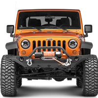 Raxiom 97-18 Jeep Wrangler TJ/JK Axial Halo Headlights w/ DRL Amber Signals- Blk Hsng (Clear Lens)