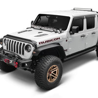 AVS 2018-2019 Jeep Wrangler (JL) Aeroskin Low Profile Hood Shield w/ Lights - Black