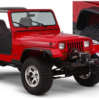 Bushwacker 87-95 Jeep Wrangler Flat Style Flares 4pc Excludes Renegade - Black