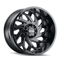 Mayhem 8112 Essex 20x9 / 8x170 BP / 0mm Offset / 125.2mm Hub Black w/ Milled Spokes Wheel