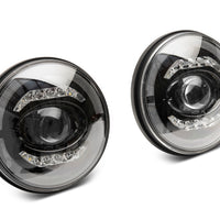 Raxiom 07-18 Jeep Wrangler JK Axial Series LED Headlights- Black Housing (Clear Lens)