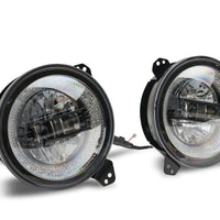 Raxiom 18-22 Jeep Wrangler JL/JT Axial Series LED Headlights- Black Housing (Clear Lens)