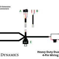 Diode Dynamics Heavy Duty Dual Output 3-way 4-pin Wiring Harness