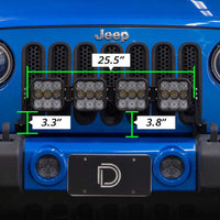 Diode Dynamics Jeep JK SS5 4-Pod CrossLink Grille Lightbar Kit Pro - Yellow Combo