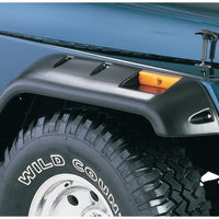 Bushwacker 87-95 Jeep Wrangler Cutout Style Flares 2pc Cutting Optional Not Renegade - Black