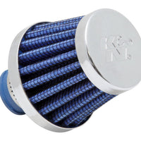 K&N 2in Base OD x .375in Flange ID x 1.75in H Rubber Base Crankcase Vent Filter - Blue