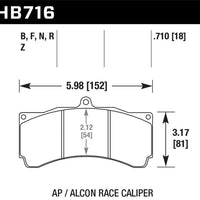 Hawk HPS Brake Pads w/ 0.710 Thickness - AP Racing Alcon