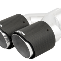 MBRP 3in ID / Dual 4in OD Out Staggered L 9.87in / R 9.37in Dual Wall Carbon Fiber Univ Exhaust Tip