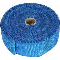 Torque Solution 50in x 2in Universal Fiberglass Exhaust Wrap - Blue