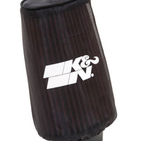 K&N Filter Wrap Drycharger Oval Tapered Black - 3.25in Base I/S Width x 2.5in Top I/S Width x 7in H