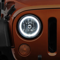 Raxiom 07-18 Jeep Wrangler JK LED Halo Headlights- Chrome Housing (Clear Lens)