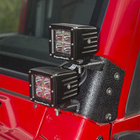 Rugged Ridge 97-06 Jeep Wrangler TJ Textured Black Dual A-Pillar Light Mount