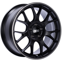 BBS CH-R 18x8 5x120 ET40 Satin Black Polished Rim Protector Wheel -82mm PFS/Clip Required