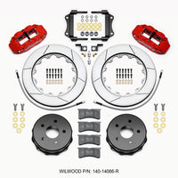 Wilwood Narrow Superlite 4R Rear Kit 14.00in Red 2007-up Jeep JK w/Lines