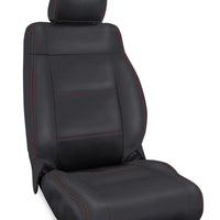 PRP 07-10 Jeep Wrangler JK Front Seat Covers/2 door or 4 door (Pair) - Black with Red Stitching