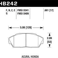 Hawk 92-93 Acura Integra 1.6L EX Front ER-1 Brake Pads