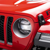 Rugged Ridge 18-20 Jeep Wrangler JL / 2020 Jeep Gladiator JT Black Elite Headlight Guards Black