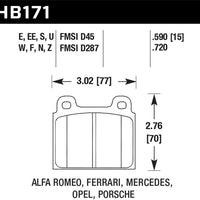 Hawk 1987 Volkswagen Scirocco 1.8L Base Front ER-1 Brake Pads