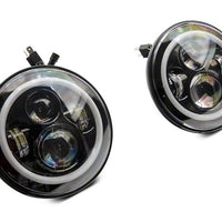 Raxiom 97-18 Jeep Wrangler TJ/JK Axial 7-Inch LED Headlights w/RGB Halo- Blk Hsng (Clear Lens)