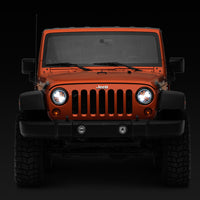 Raxiom 97-18 Jeep Wrangler TJ/JK Axial Spider LED Headlight w/ Amber DRL- Chrome Hsng (Clear Lens)