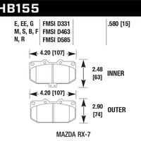 Hawk 88-89 Mazda RX-7 1.3L 10th Anniversary 4 Piston Caliper Front ER-1 Brake Pads