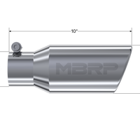 MBRP Universal Tip 4in OD 2.75in Inlet 10in Length Angled Rolled End T304