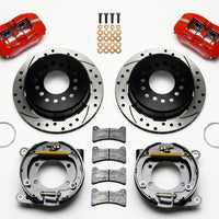 Wilwood Dynapro Low-Profile 11.00in P-Brake Kit Drill-Red Ford 8.8 w/2.50in Offset-5 Lug