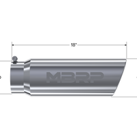 MBRP Universal Tip 6in OD Angled Rolled End 5in Inlet 18in Lgth T304 Exhaust