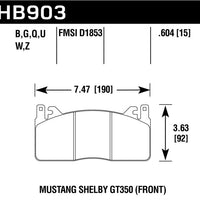 Hawk 2020 Ford Mustang 5.2L Shelby GT350 Front ER-1 Brake Pads