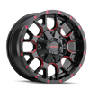 Mayhem 8015 Warrior 17x9 / 5x127 BP / -12mm Offset / 87mm Hub Black w/ Prism Red Wheel