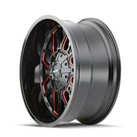 Mayhem 8107 Cogent 20x9 / 6x135 BP / 18mm Offset / 106mm Hub Black w/ Prism Red Wheel