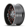 Mayhem 8107 Cogent 17x9 / 5x127 BP / -12mm Offset / 87.1mm Hub Black w/ Prism Red Wheel