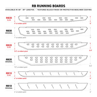 Go Rhino RB20 Slim Running Boards - Universal 73in. - Bedliner Coating