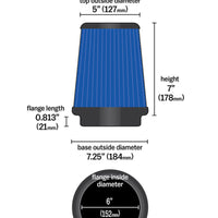 Airaid Universal Air Filter - Cone 6 x 7-1/4 x 5 x 7