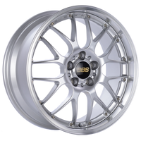 BBS RS-GT 18x8.5 5x112 ET32 PFS Diamond Silver Center Diamond-Cut Rim Wheel - PFS/Clip Req