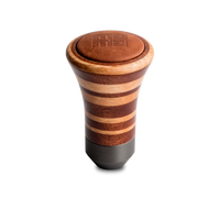 Momo Trofeo Heritage Shift Knob - Tall Wood, Layered Mahogany and Beechwood, Leather Insert Top