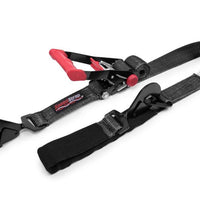 SpeedStrap 2In x 8Ft Ratchet Tie Down w/ Twisted Snap Hooks & Axle Strap Combo - Black