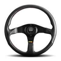 Momo Tuner Steering Wheel 320 mm - Black Leather/Red Stitch/Black Spokes