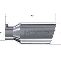 MBRP Universal Tip 8in OD Rolled End 5in Inlet 18in Length T304