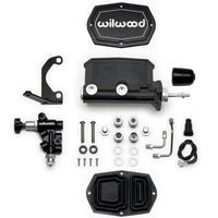 Wilwood Compact Tandem M/C - 7/8in Bore w/RH Bracket and Valve (Pushrod) - Black