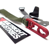 BuiltRight Industries 09-20 Ford F-150/Raptor (09-14 SuperCrew Only) Rear Seat Release - Olive Strap