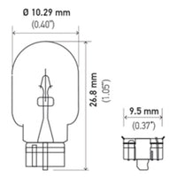 Hella Bulb 2825 12V 5W 4CP W2.1x9.5d T3.25