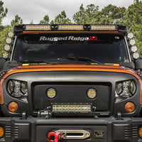 Rugged Ridge 07-18 Jeep Wrangler JK Elite Fast Track Windshield Light Bar Mount w/ Crossbar